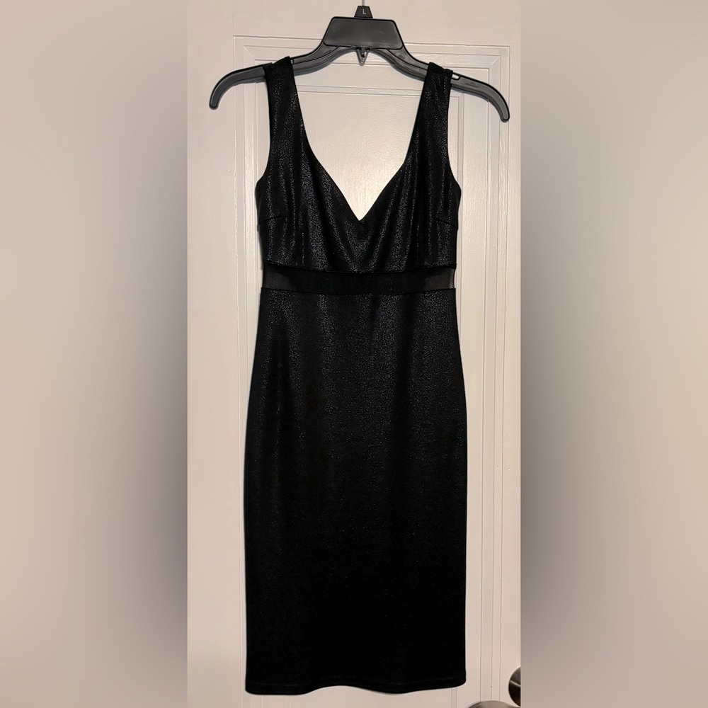 Black mini metalic dress